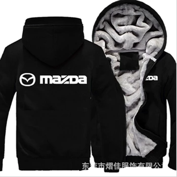 2022 m. žiemos spausdinti MAZDA automobilio logotipas sutirštės atsitiktinis kailis vyrų užtrauktukas vyrų Pliušinis kailis