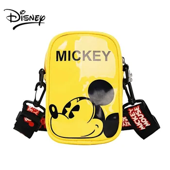 Disney Crossbody Maišelį Mickey Mouse Animacinių filmų PU Oda Kūdikių Pečių Maišą Mados Monetos Piniginėje