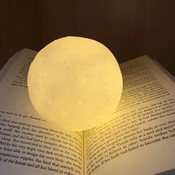 8,5 cm 3D Mėnulio Lempa, LED Nakties Šviesos Baterija Su Stovu Žvaigždėtą Lempos Miegamojo Puošimas Naktį Žibintai Vaikams Dovanų Mėnulio Lempos