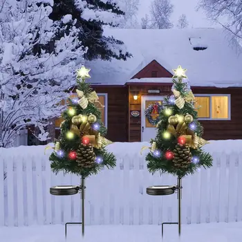2vnt Saulės LED Pinecone Kalėdų Medžio Šviesos Vejos Lempos Lauko Vandeniui Sodo Kieme Kraštovaizdžio Puošmena Žiburiai Kalėdų Dovanos