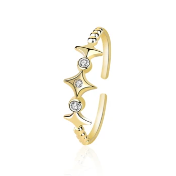 S925 Sterling Silver Star Žiedas Moterų Mados Asmenybės Išskirtinį Dizainą Rodomojo Piršto Žiedą Jubiliejų Dovana