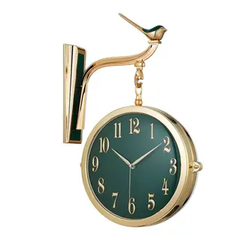 Rose Aukso dvipusis Sieninis Laikrodis Kambarį Dekoruoti Modernaus Dizaino Namų Dekoro Laikrodžiai Išjungti Sienos Žiūrėti Europos Stiliaus Dovana