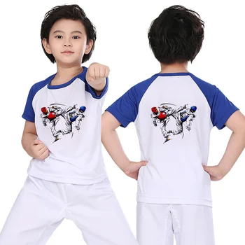 Vaikai greitai-džiovinimo Sporto trumparankoviai TKD Uniformą Dėvėti marškinėliai
