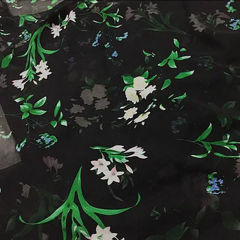 Šilko Šifono Gėlių Suknelė 100% Šilko 136cm Plotis Minkštas Šalikas Marškinėliai Hijab Siuvimo Medžiagos