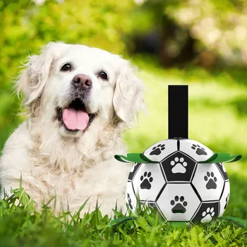 Karšto stiliaus pet products šuo ball žaislas lauko multi-funkcija interaktyvus virvę šuo futbolo šuns žaislas
