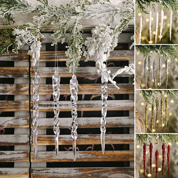 12PCS Modeliavimas Ledo Kalėdų Medžio Kabo Pakabukas Ornamentu Netikrą Varveklis Rekvizitai Žiemą Šalis, naujieji Metai, Kalėdiniai Papuošalai