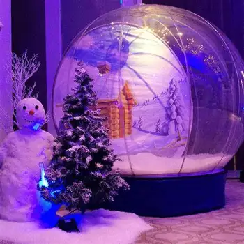 Karšto Pardavimo Kalėdinė Dekoracija Produkto Sniego Pasaulyje Photo Booth Su Pūstuvas Aišku Burbulas Kupolas Pripučiamas Snowglobe Helovinas Pigiai