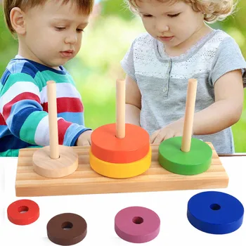 Bokštas Hanojus Švietimo Žaislai, Mediniai Montessori Žaislas Blokai Ankstyvo Mokymosi Spalva Forma Rungtynės Vaikams Žaislas Berniukams, Mergaitėms