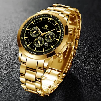 Prekės ženklo Mados Juoda Dirželis vyriški Laikrodžiai Juodojo Aukso Prabangos Tuščiavidurio Plieno Mechaninė Žiūrėti Riešo Laikrodis Retro Žiūrėti Vyrams 2023