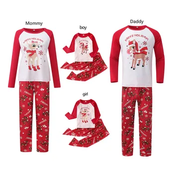 Kalėdų Pižama Šeimos Kalėdos Pižama Pjs Sleepwear Komplektus Atitikimo Nustatyti Elnių Šeimos Pižama Nustatyti Комплекты