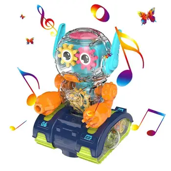 Skaidrus Pavarų Robotas Žaislas Vaikams Žaislai Su Šviesos Ir Garsai Baterija Veiksmų Pramogų Žaislai