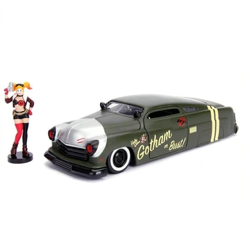1:24 Atnešti Lėlę Diecast Metalų Lydinio, Transporto priemonės klounas 1951 joker mergina Gyvsidabrio Klasikinis Automobilio Modelį, lieto Žaislai, Dovanos Ekranas rodo