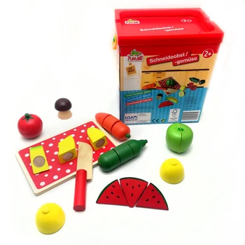 Vaikų mediniai supjaustyti vaisius ir daržoves supjaustyti muzikos žaislai, berniukų ir mergaičių, pažinimo vaisių, pažvelgti į namų virtuvė žaislų rinkinys