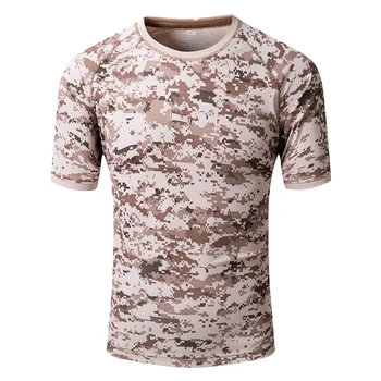 15 spalvų vyrų camo T-shirt quick dry Karinės taktikos sporto vyrų, moterų kelionėse laipiojimo, kempingas, 1 kišenėje trumpomis Rankovėmis T Shirts
