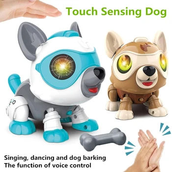 Palieskite Interaktyvus Robotas Šuns Žaislas Dainuoti, Šokti Ir Šuo Barking Protingas Robotas Šuo Knarkti, Smagios Ir Mielos Dovanos Vaikams