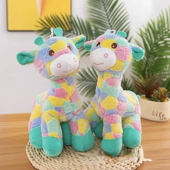 30CM Kawaii Pliušinis Žaislas Įdaryti Animalssuper minkštos spalvos gelsvai Plushie vaivorykštė žirafa lėlės gimtadienio dovana vaikams Peluche Lėlės