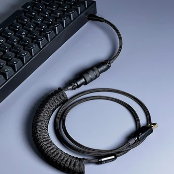 Naujas užsakymą klaviatūra kabelis aviacijos prijunkite duomenų kabelį, Tipas C USB jungtis pavasario kabelis žaidimas, mechaninė klaviatūra įkrovimo kabelis