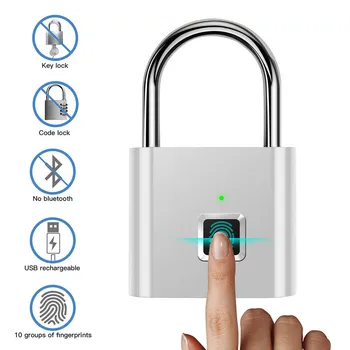 Nauja Sidabro Atspaudų Smart Lock Spynos Thumbprint Durų Spynos Nešiojamų Anti-Theft pirštų Atspaudų Lock Maišą Stalčių Lagaminas