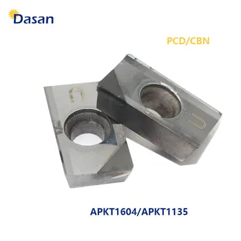 1pc APKT1135 APKT1604 politikos suderinamumo vystymosi labui CBN Tekinimo Įdėklai CNC Deimantiniai Pjovimo Staklės Frezavimo Įrankio Ašmenys