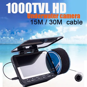 LEDO Žvejybos Kamera, 4,3 colių LCD Ekranas 15/30m Kabelį Pasirinktinai Aukštos Rezoliucijos 1000TVL 8pcs LED Realaus laiko Ekranas Žuvų Ieškiklis WF06