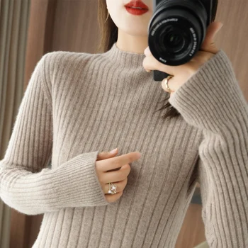 Pagrindiniai Golfo Moterims Megztiniai Rudens Žiemos Prarasti Moterų Megztinis Megztas Megztinis Minkštas Šiltas Ponios megztinis