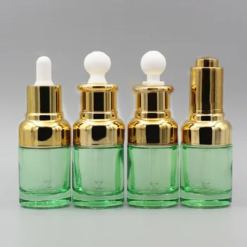30ml žalio stiklo buteliuko lašintuvu sidabro aukso žiedo vietoje šalinimo aliejus/serumo/esmė/drėgmės tonerio odos priežiūros kosmetikos pakuotės