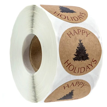 1 colio turas kraft popieriaus, lipduko linksmų švenčių packageing lipdukas papuošalai kalėdų atostogų dovanų žymeklį lipdukai