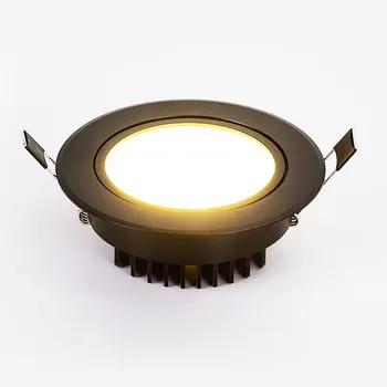 Super Šviesus Pritemdomi LED Spot Downlight 3W 5W 7W 12W COB Vietoje Žemyn šviesos Lempos Jokio Mirgėjimo Apšvietimas Šviestuvai juodas kūnas