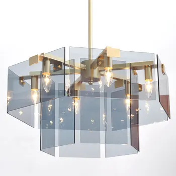 Postmodernios namų kambarį liustra aukso šviesos prabanga Šiaurės modernus minimalistinis miegamasis restoranas šviestuvo lempos stiklo