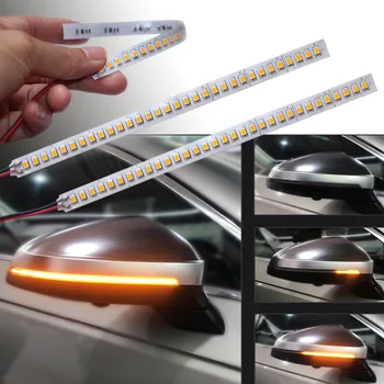 2vnt/Komplektas Automobilio galinio vaizdo Veidrodis Posūkio Signalo Juostos Įspėjimo Lemputė, Lempa, Automobilis Teka LED Šviesos