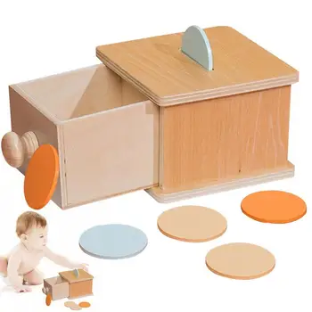 Medienos Monetos Kamuolys Langelį Kūdikiams, Mažiems Vaikams, Kūdikiams Montessori Žaislai Medienos Monetos Stalčių Ikimokyklinio Mokymosi Žaislai, Namų