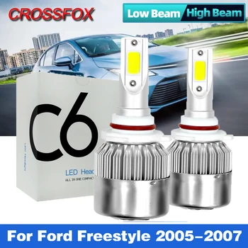 Automobilių Žibintų H13 Led Žibintų 12000LM LED Lempučių, Lempų, 6000K 90W Lempos Turbo Žibintai 12V 24V Už Ford Freestyle 2005-2007 m.