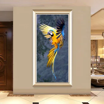 5D Diamond siuvinėti Gyvūnų Plaukioja papūga , mėlyna ir geltona macaw sparnus diamond kryželiu 