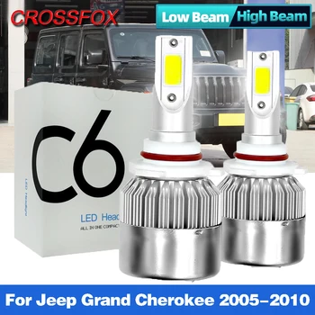 2VNT Led Automobilių Žibintai LED HB3 9005 9006 HB4 Auto Lempos, SPT Chip Lemputės 6000K Balta 12V Už Jeep Grand Cherokee 2005-2010 m.