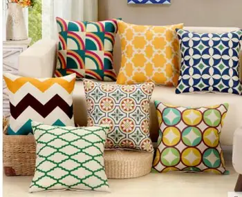 spalvinga Geometrijos pagalvėlė padengti medvilnės, lino audinio nostalgiškas pagalvės užvalkalą mesti pagalvę padengti dekoratyviniu