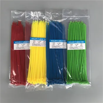 400pcs/daug 4*200mm 6 spalvas galima pasirinkti spalva nailono kabeliui Savaiminio fiksavimo sagtimi fiksuotojo kabelių valdymo diržas